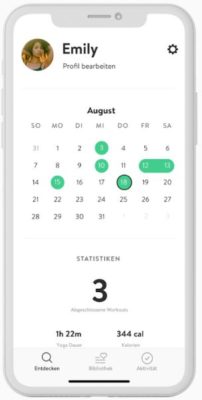 Screenshot der asana rebel app