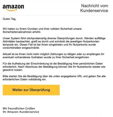 Amazon spoofing email