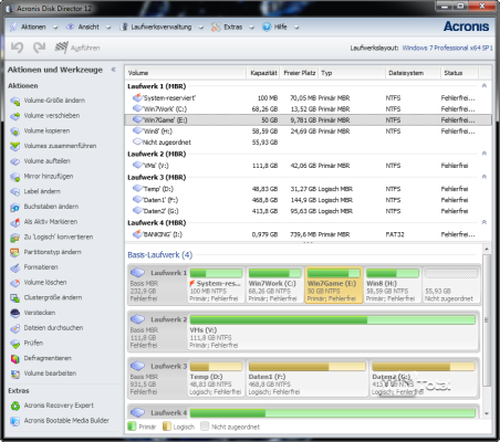 Acronis Disk Director 12 User interface 12