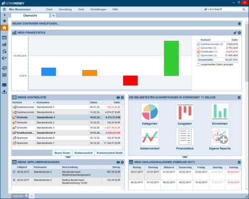 Screenshot Der StarMoney Online Banking Software